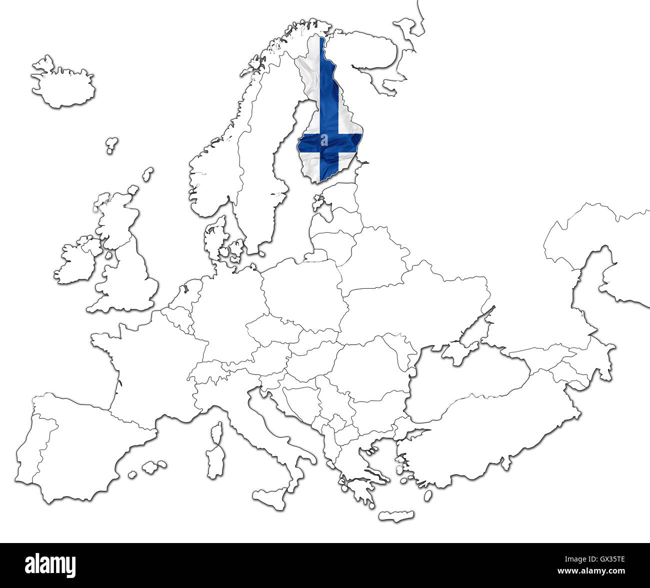 Map of Finland Stock Photo