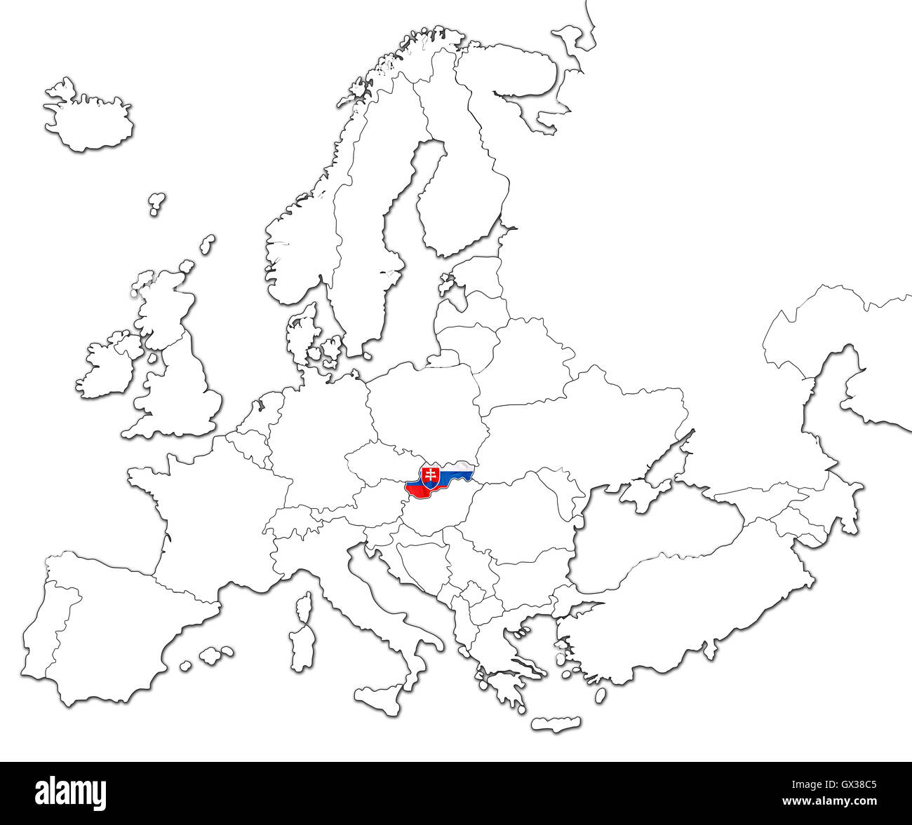 Map of slovakia hi-res stock photography and images - Alamy