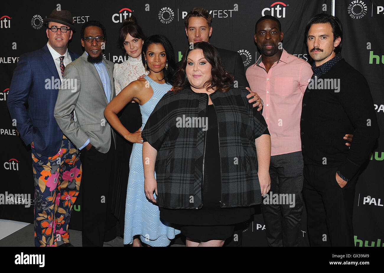 BEVERLY HILLS - SEPTEMBER 13:  Chris Sullivan, Ron Cephas Jones, Mandy Moore, Susan Kelechi Watson, Justin Hartley, Chrissy Metz, Sterling K. Brown and Milo Ventimiglia at the 2016 PaleyFest Fall TV Previews - NBC - 'This Is Us' at the Paley Center for the Media on September 13, 2016 in Beverly Hills, California. Credit: mpi99/MediaPunch Stock Photo