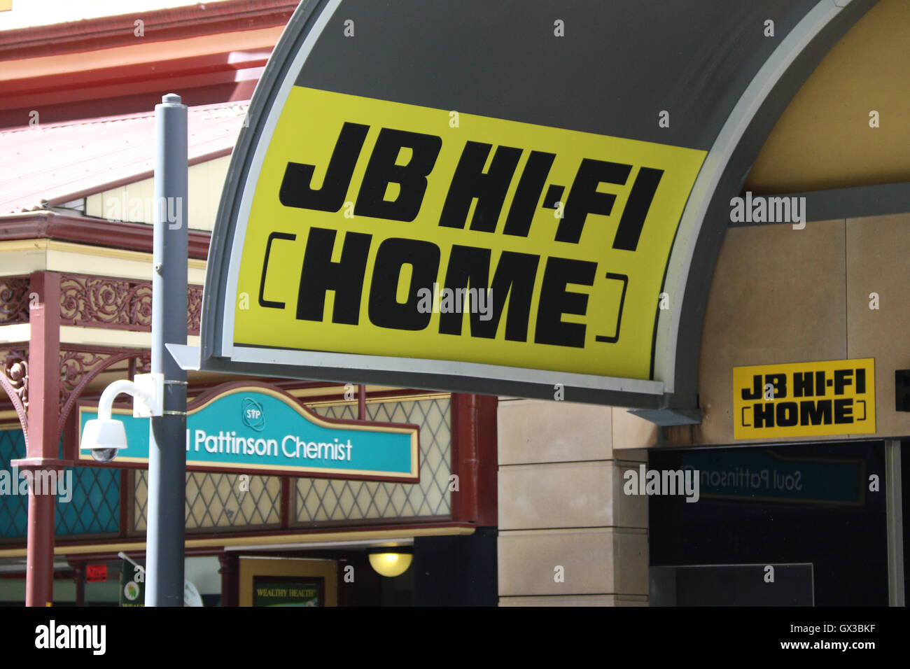 Sydney, Australia. 14 September 2016. JB Hi-Fi electronics retailer plans to acquire electronics and white goods retailer The Good Guys. Pictured: JB Hi-Fi signage in Pitt Street Mall, Sydney. Credit:  Richard Milnes/Alamy Live News Stock Photo