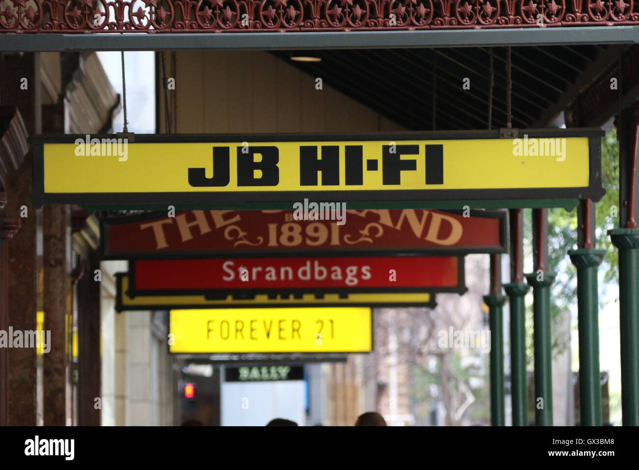 Sydney, Australia. 14 September 2016. JB Hi-Fi electronics retailer plans to acquire electronics and white goods retailer The Good Guys. Pictured: JB Hi-Fi signage in Pitt Street Mall, Sydney. Credit:  Richard Milnes/Alamy Live News Stock Photo