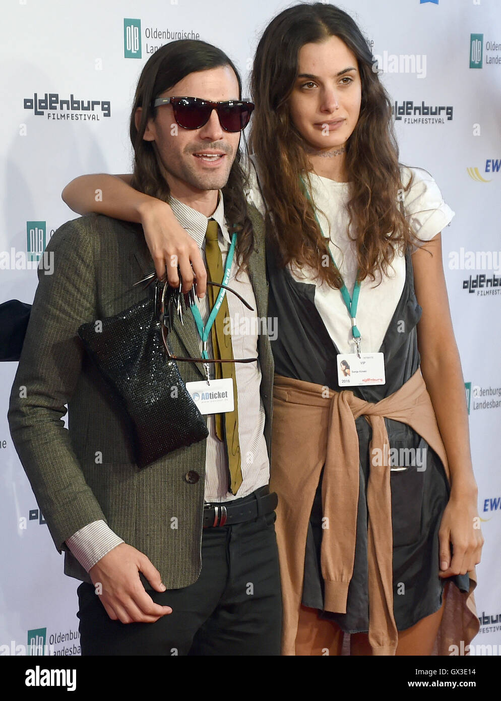 Actress Sonja Kinski arrives with director Michael Reich on the red carpet  during the Filmfest Oldenburg film festival in Oldenburg, Germany, 14  September 2016. The Internationales Filmfest Oldenburg is taking place for