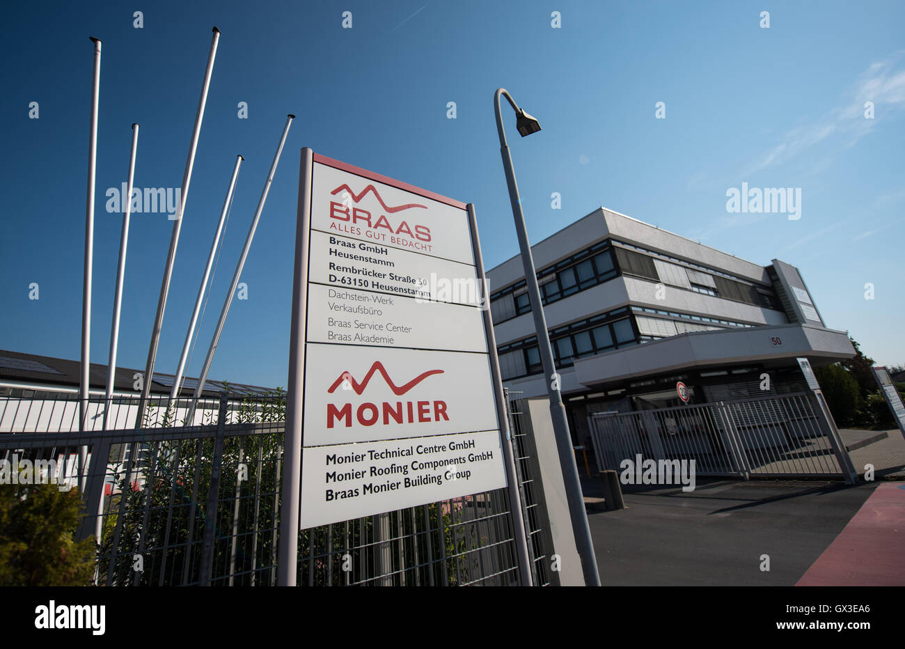 Heusenstamm Germany 15th Sep 16 The Sign For Company Braas Stock Photo Alamy