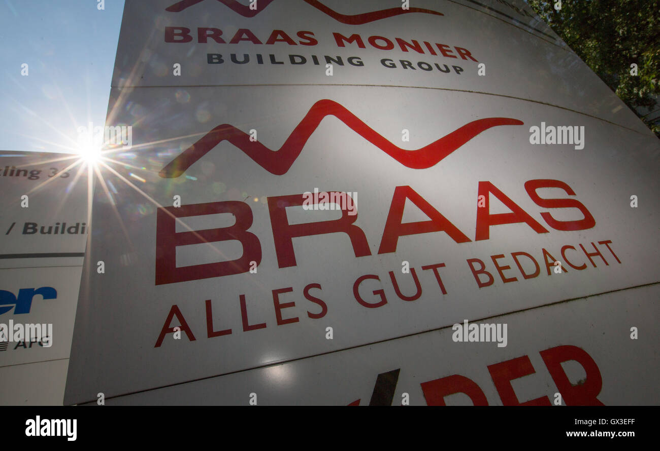 Oberursel, Germany. 15th Sep, 2016. The logo of the company Braas