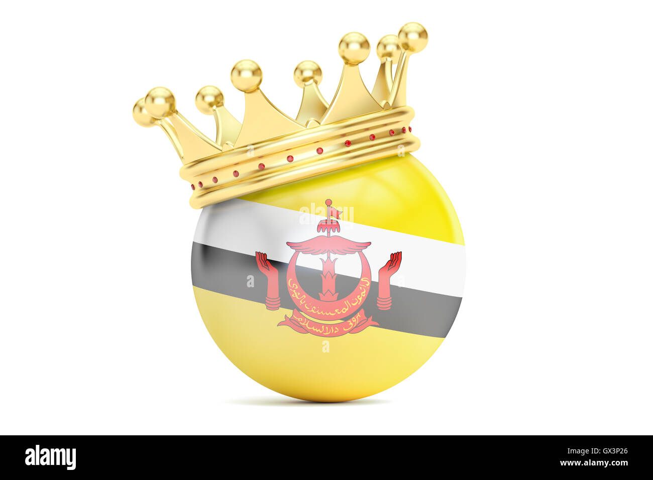 Crown with flag of Brunei, 3D rendering Stock Photo