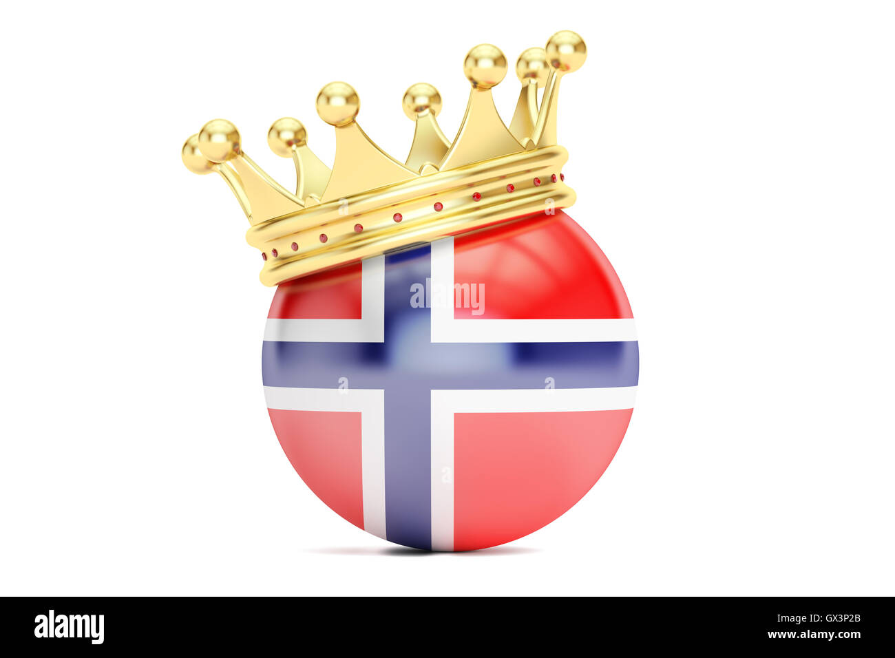 Crown with flag of Kingdom of Norway, 3D rendering Stock Photo