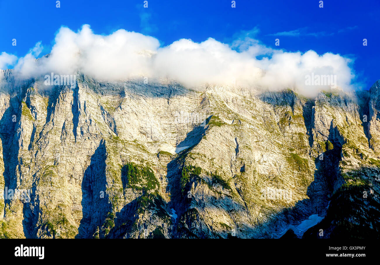 Beautiful alps landscape. Beautiful majestic mountain peaks. Stock Photo