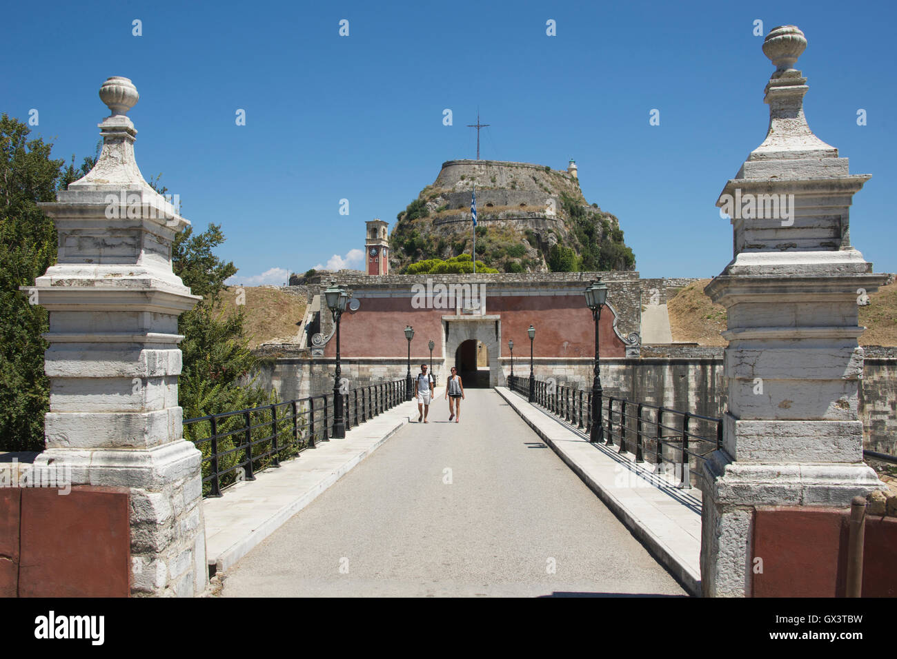 Entrance Old Fortress Corfu Old Town Ionian Islands Greece Stock Photo