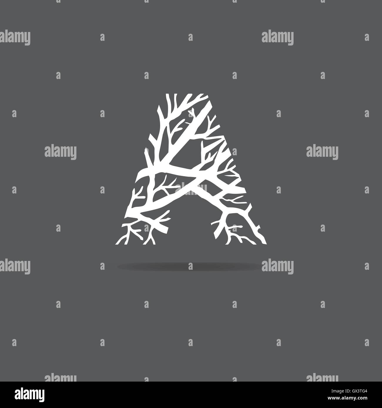 Letter A logo with branches of tree. A sign logotype Stock Vector Image ...
