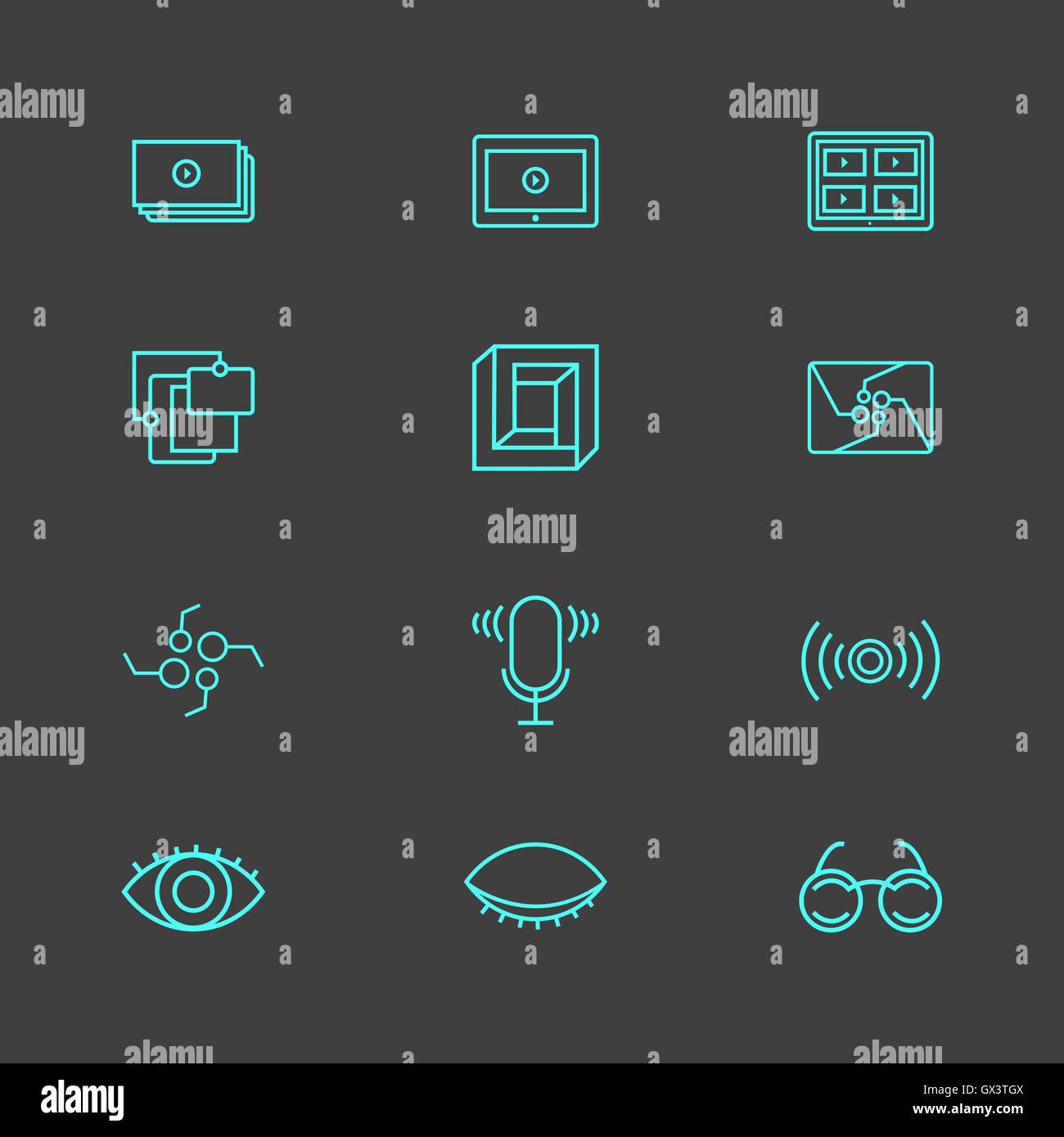 Flat icons set for website in line style Stock Vector Image & Art - Alamy