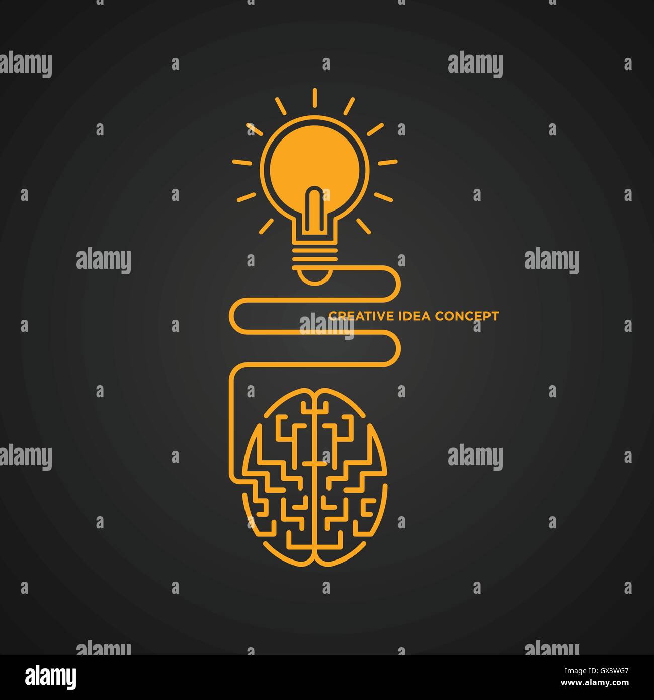 Creative idea concept, brainstorm light bulb vector illustration Stock Vector