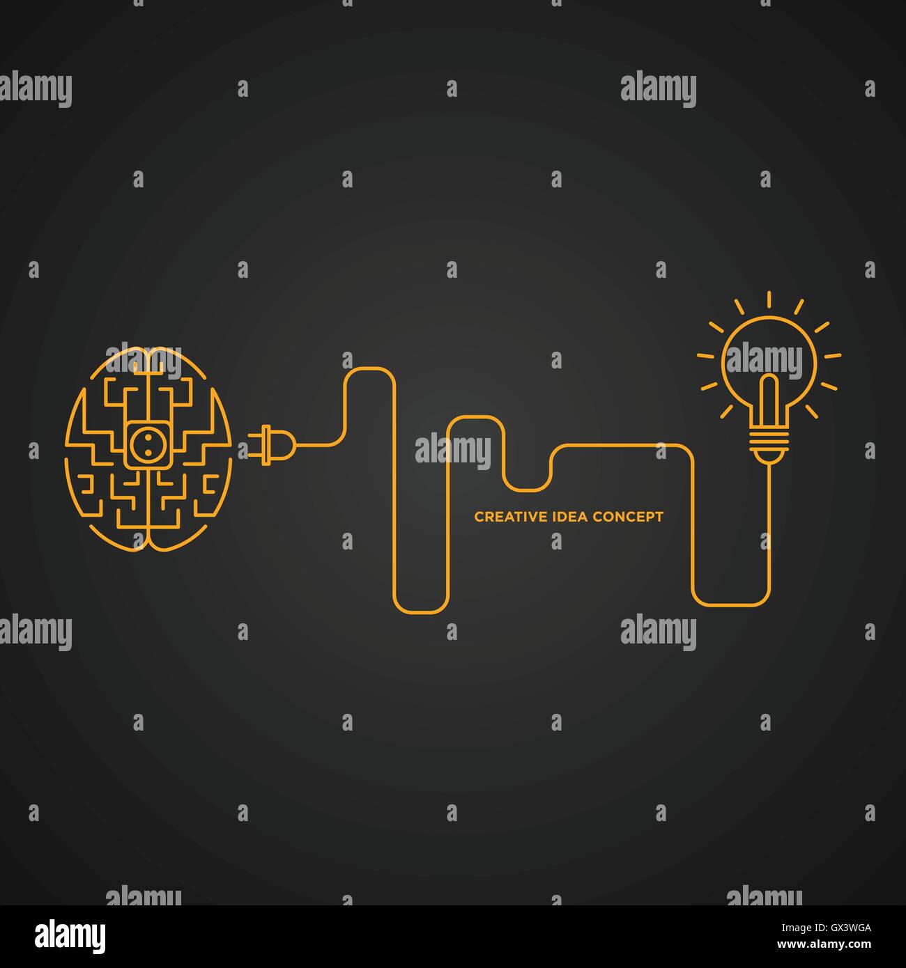 Creative idea concept, brainstorm light bulb vector illustration Stock Vector