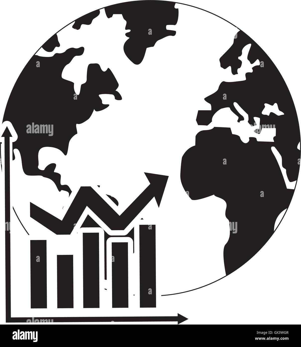 earth globe and graph chart icon Stock Vector Image & Art - Alamy