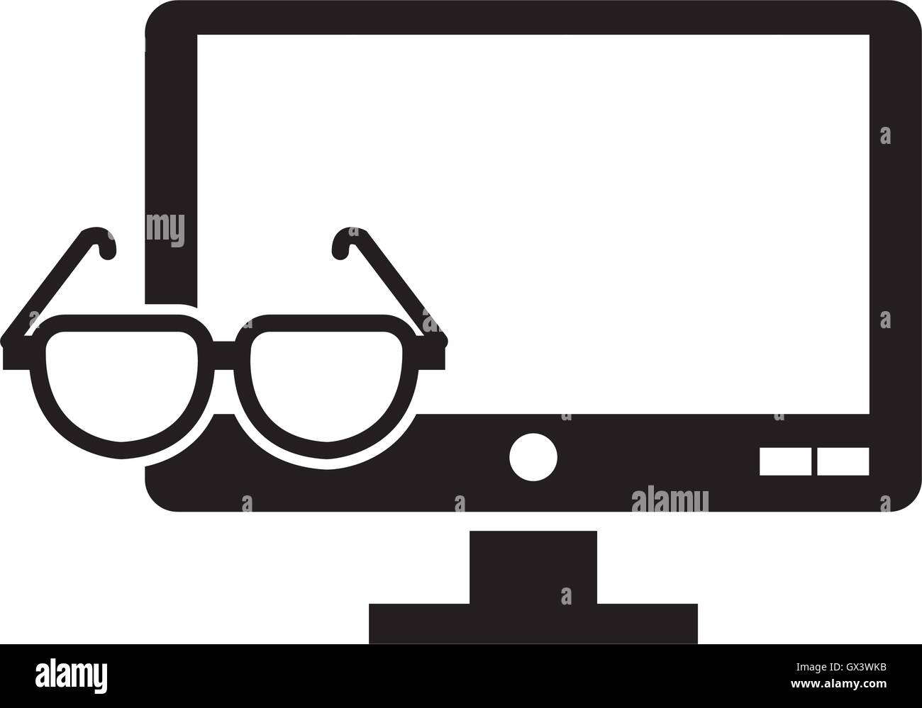 computer monitor and glasses icon Stock Vector Image & Art - Alamy