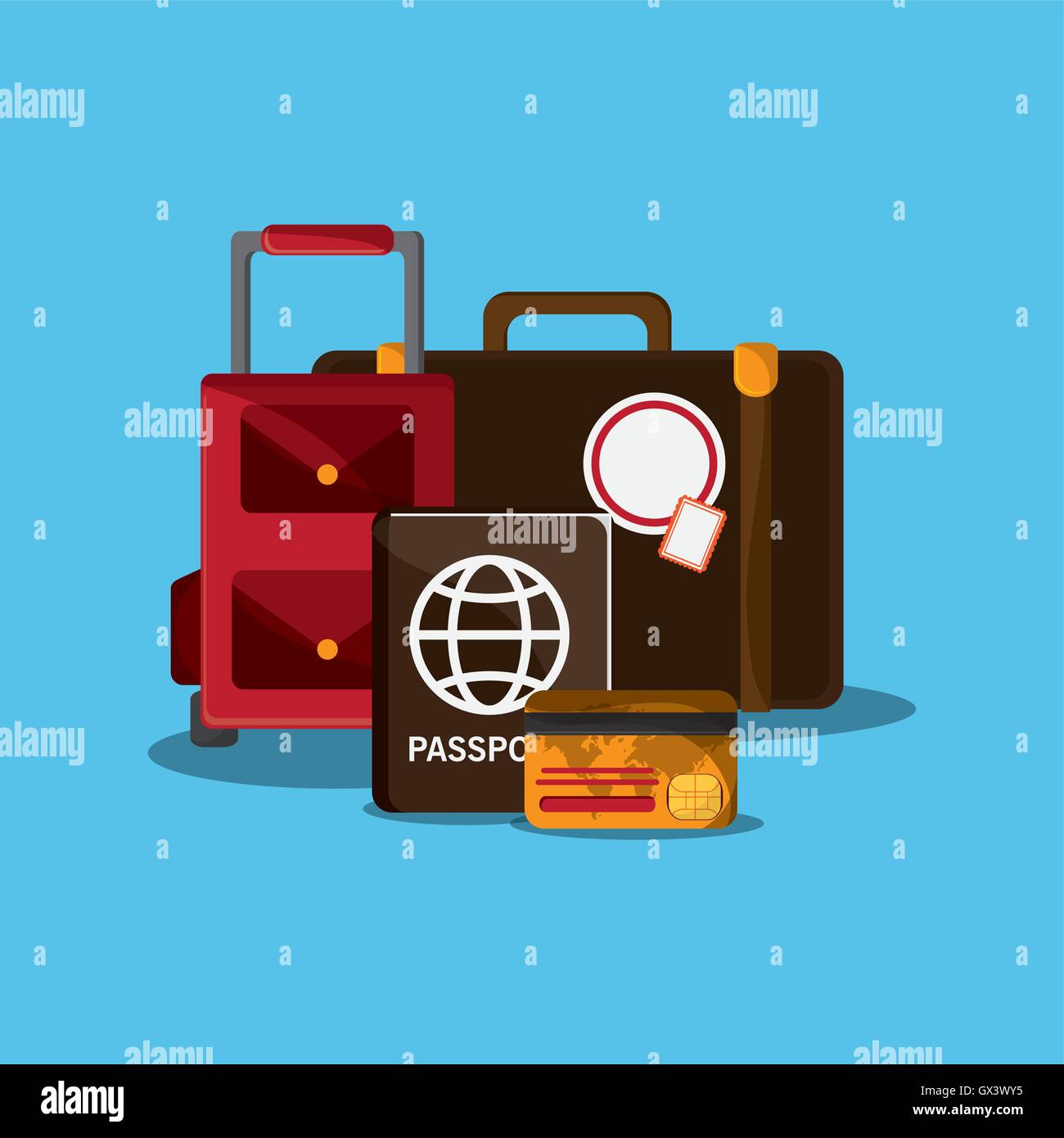 suitcase and travel related icons Stock Vector Image & Art - Alamy
