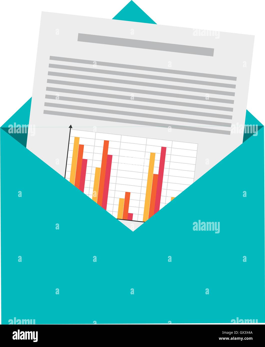 graph chart and envelope icon Stock Vector Image & Art Alamy