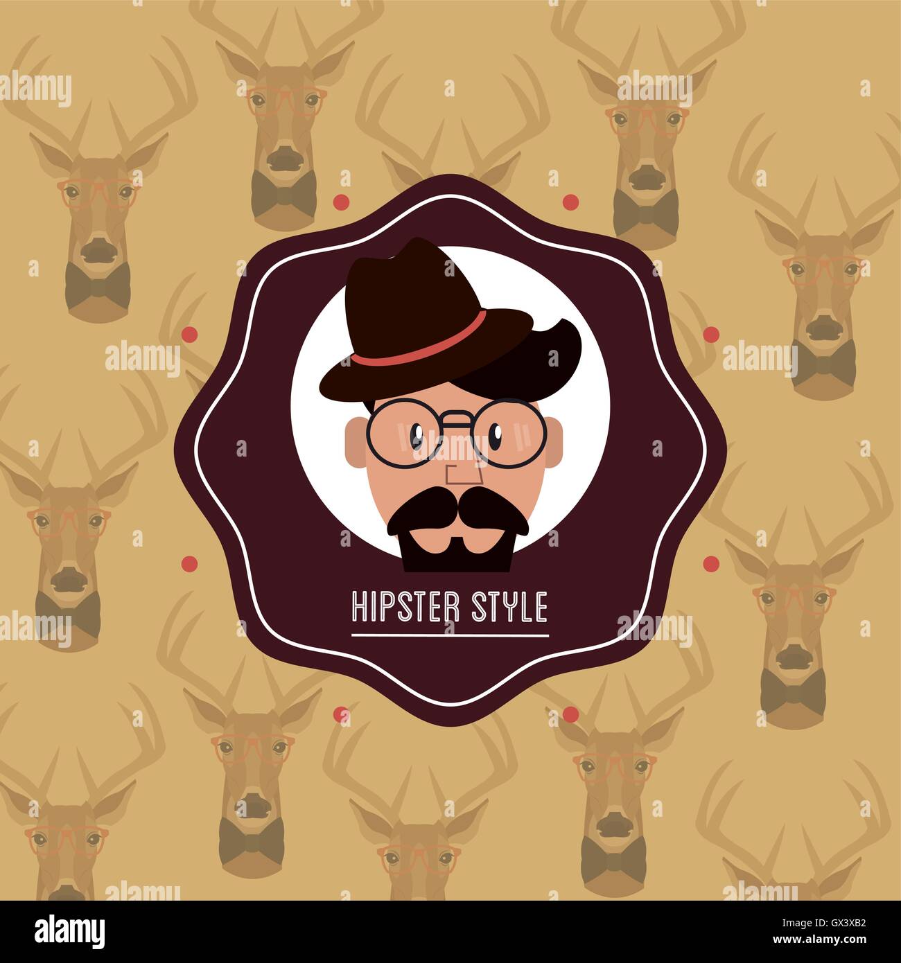 hipster fashion man emblem image Stock Vector Image & Art - Alamy