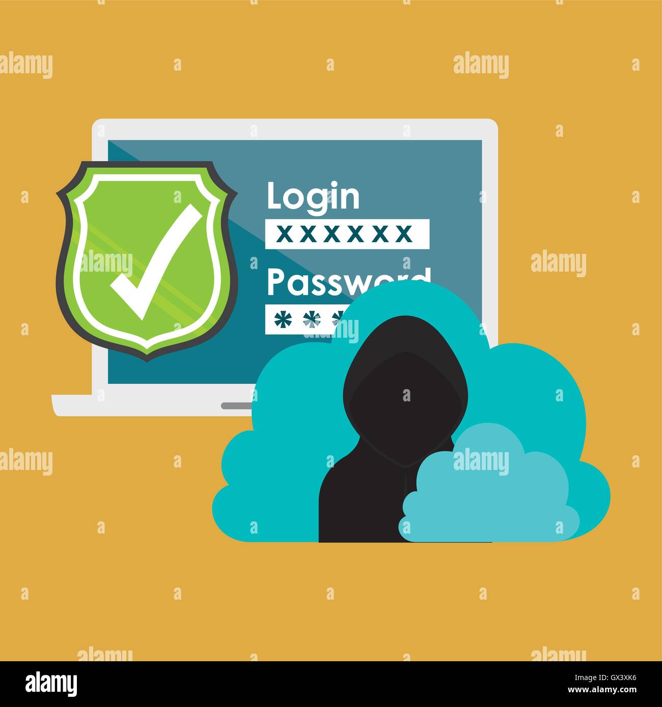 Cyber security system and media design Stock Vector Image & Art - Alamy