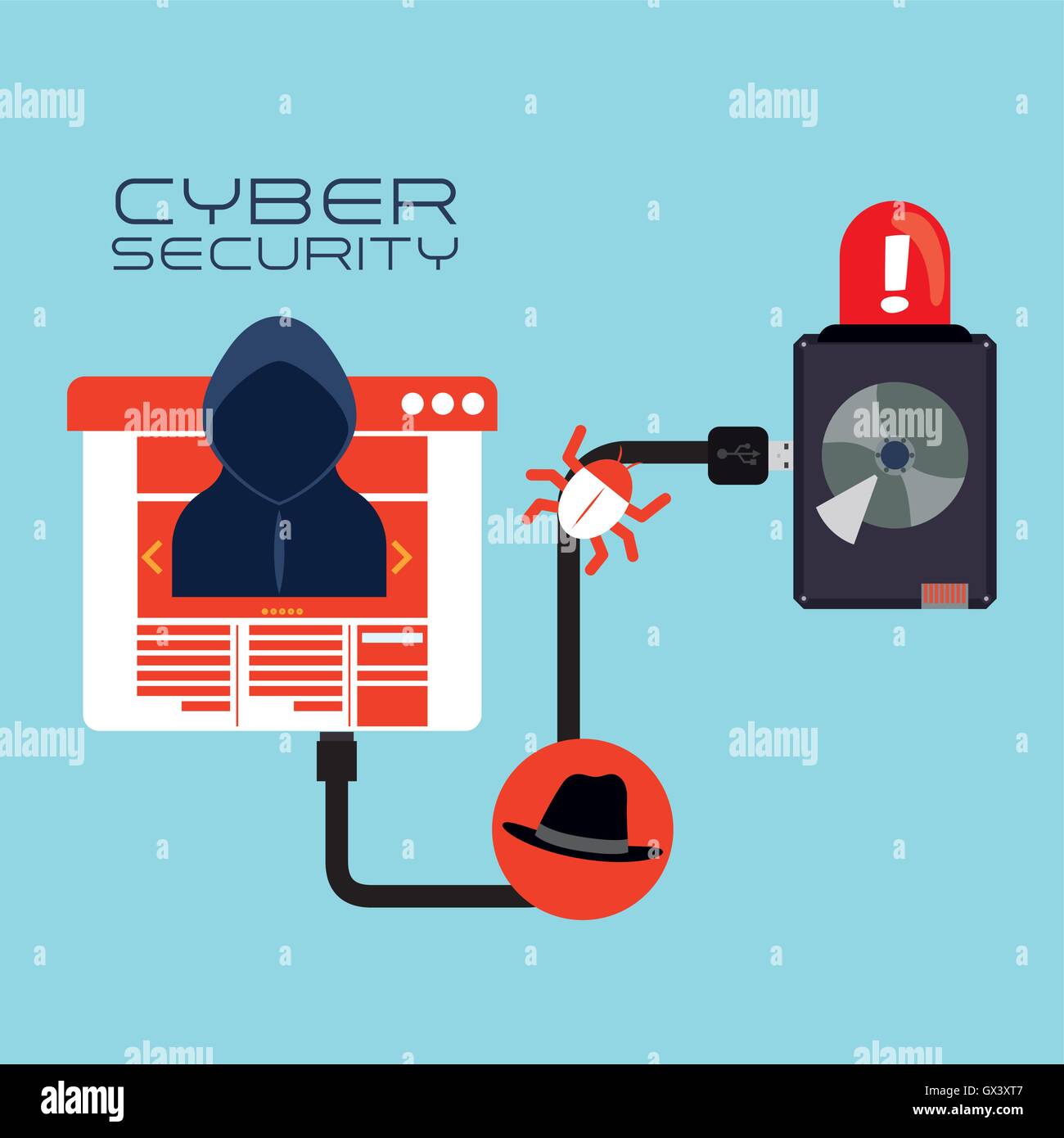 Cyber security system and media design Stock Vector Image & Art - Alamy