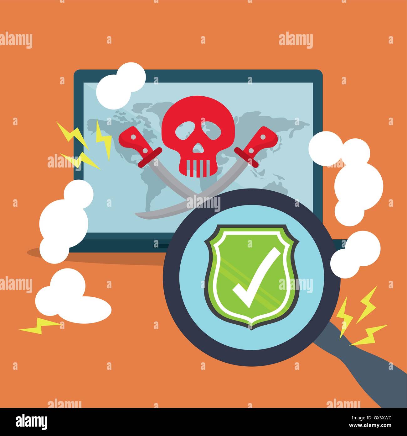 Cyber security system and media design Stock Vector Image & Art - Alamy
