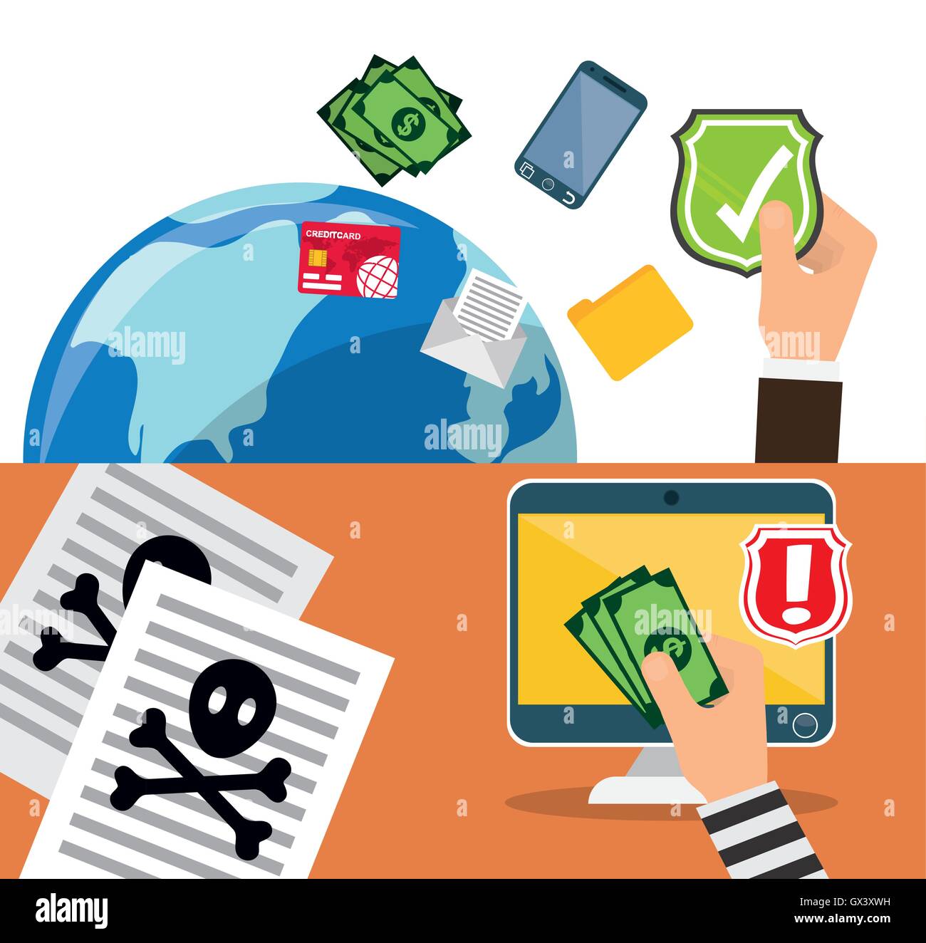 Cyber security system and media design Stock Vector Image & Art - Alamy