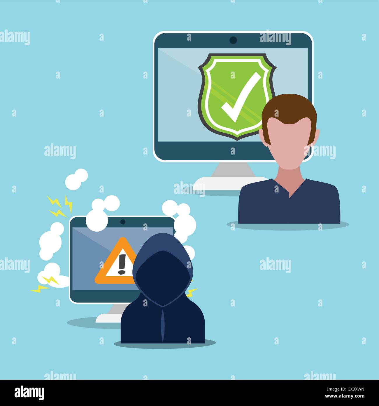 Cyber security system and media design Stock Vector Image & Art - Alamy