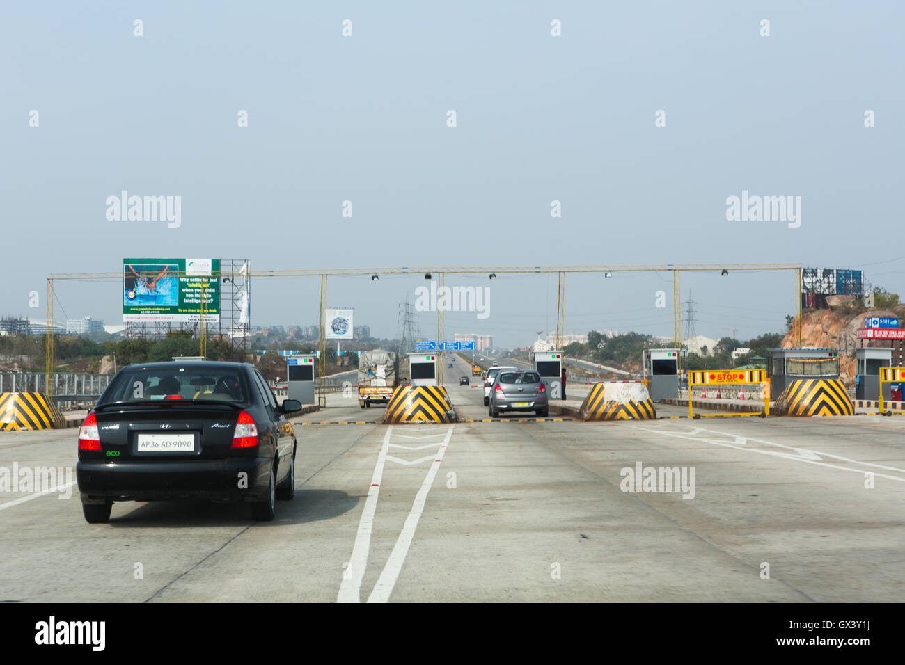 toll booth on outer ring road in hyderabadindia GX3Y1J