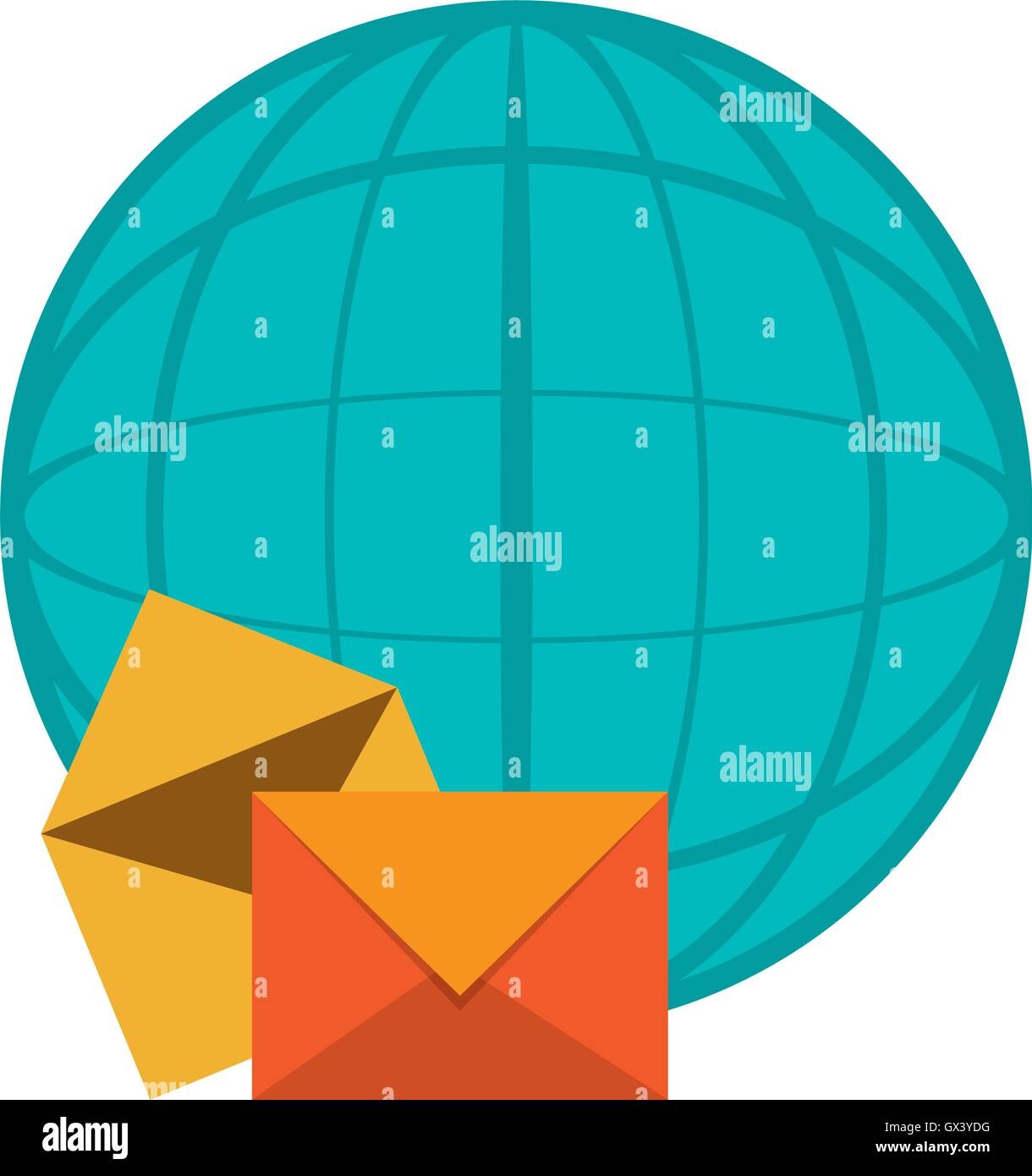 earth globe diagram and envelope icon Stock Vector Image & Art - Alamy