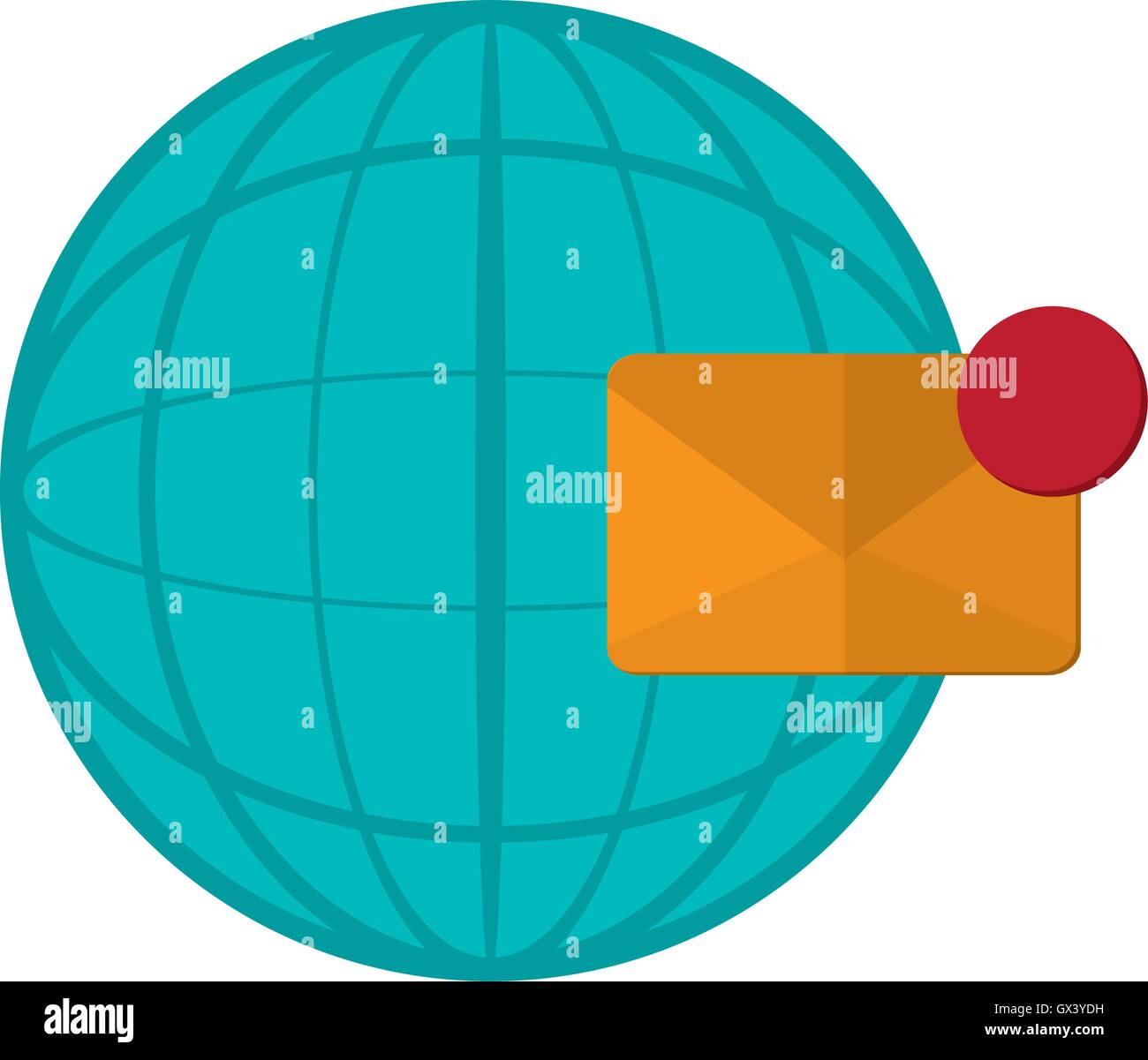 earth globe diagram and envelope icon Stock Vector Image & Art - Alamy
