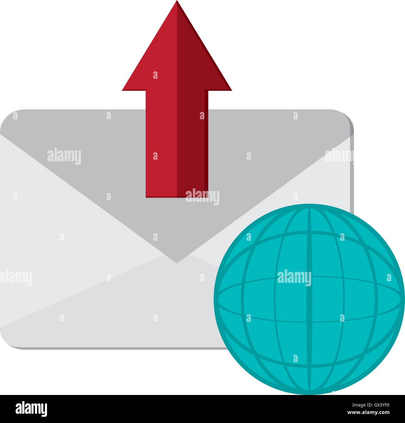 message envelope and earth globe diagram icon Stock Vector Image & Art ...