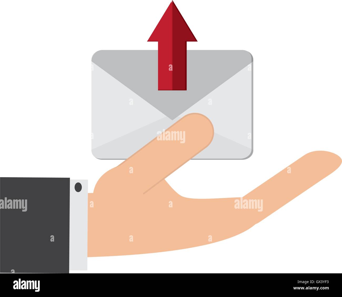 hand holding message envelope and icon Stock Vector Image & Art - Alamy