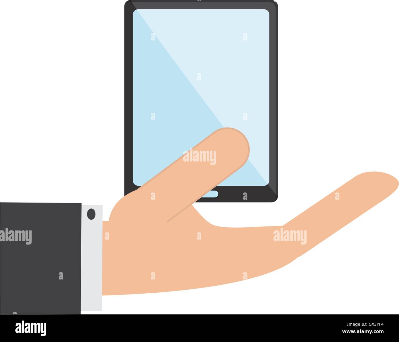 hand holding modern cellphone and icon Stock Vector Image & Art - Alamy