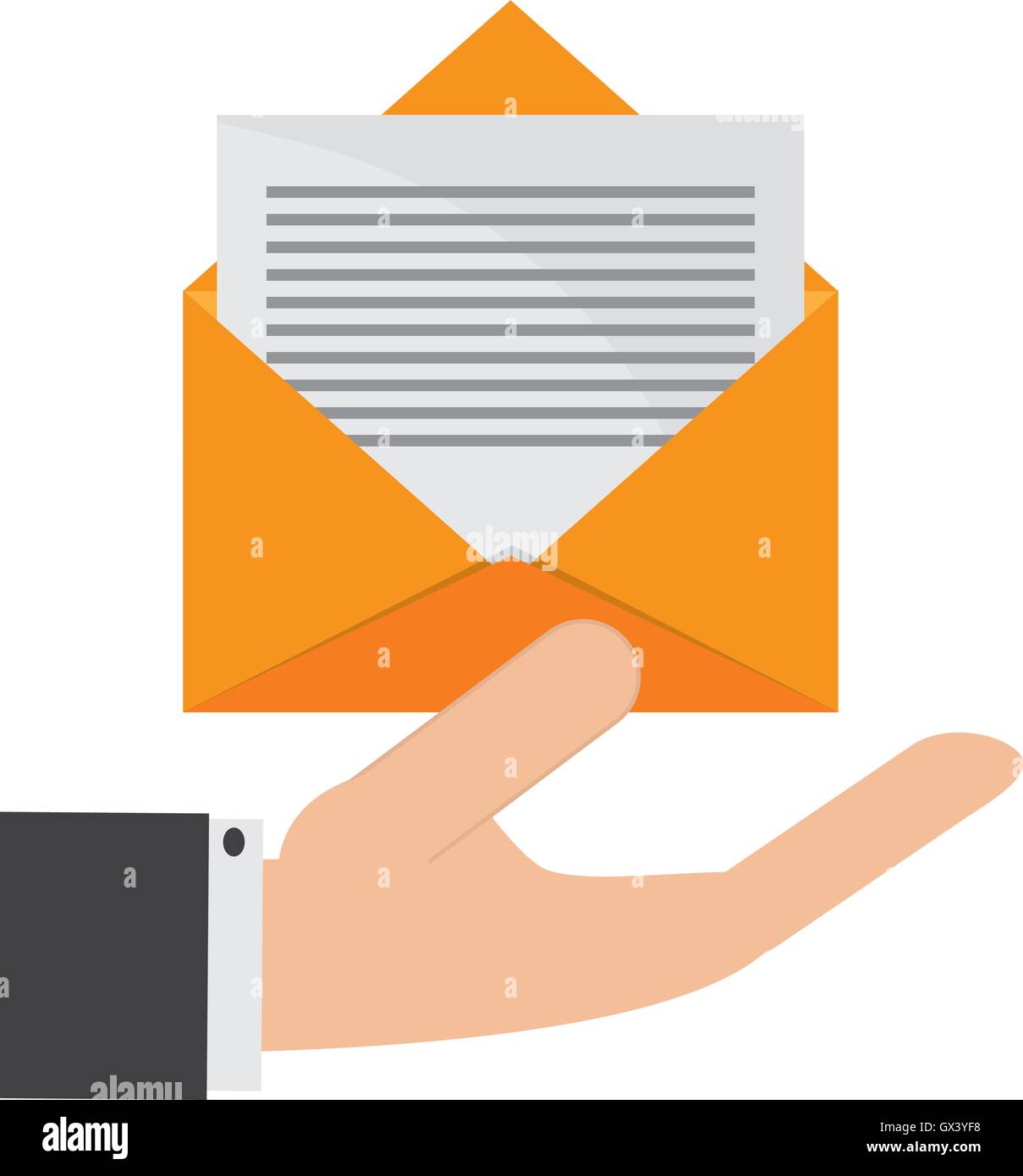 hand holding message envelope and icon Stock Vector Image & Art - Alamy