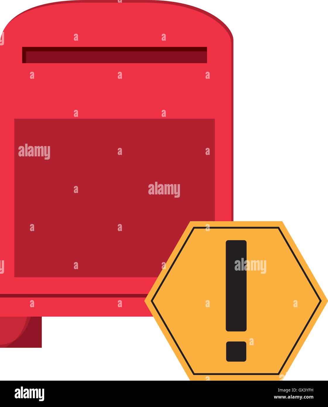 mailbox and warning sign icon Stock Vector Image & Art Alamy