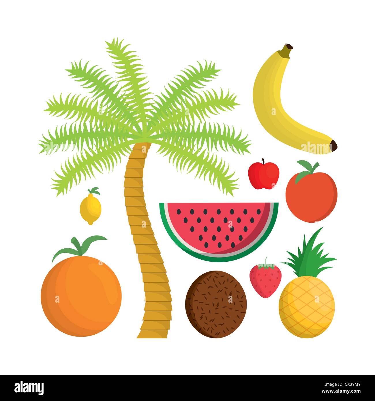 Isolated Fruits and summer concept Stock Vector Image & Art - Alamy