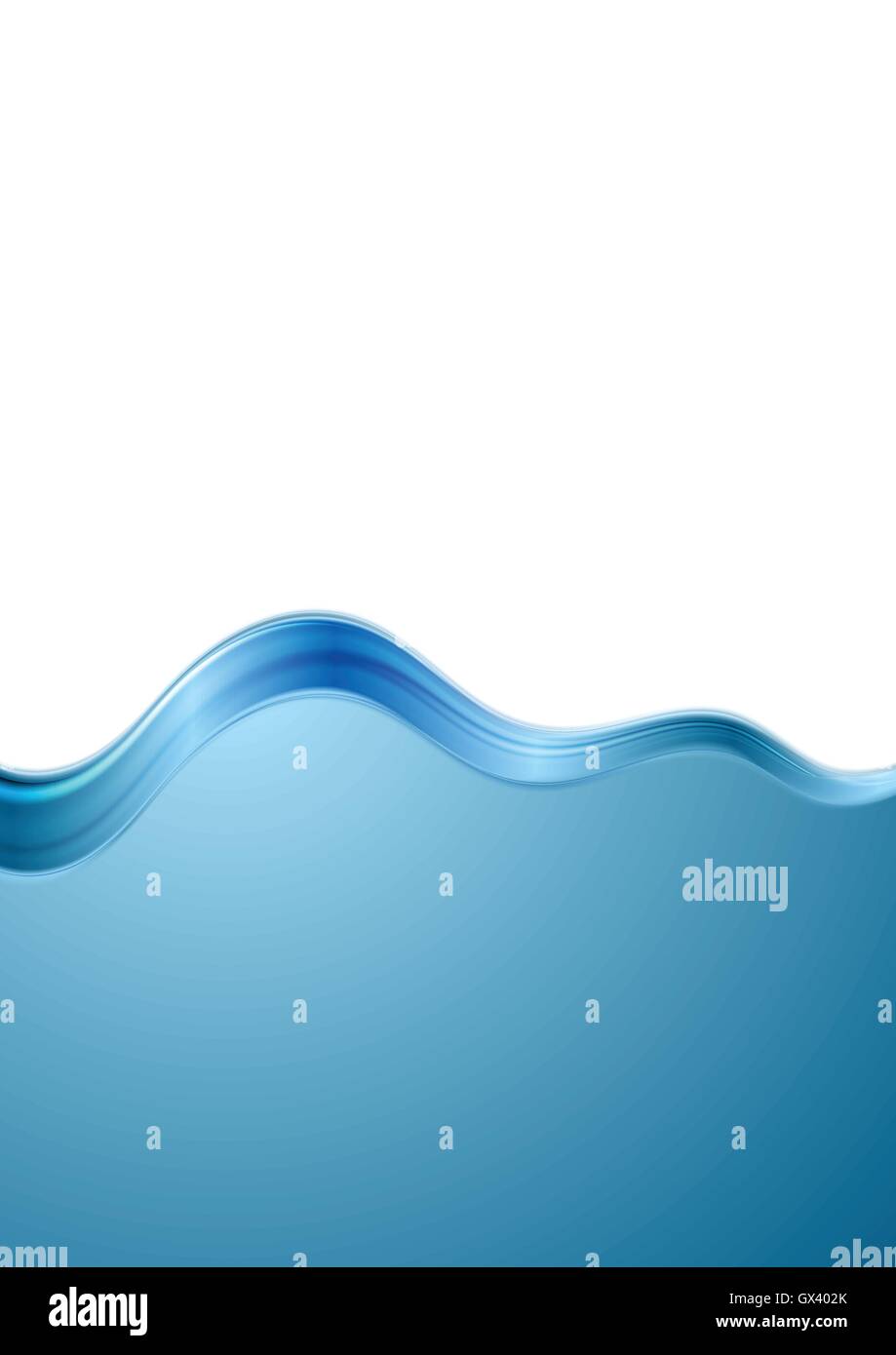 Abstract blue white wavy background. Contrast flyer smooth wave vector ...
