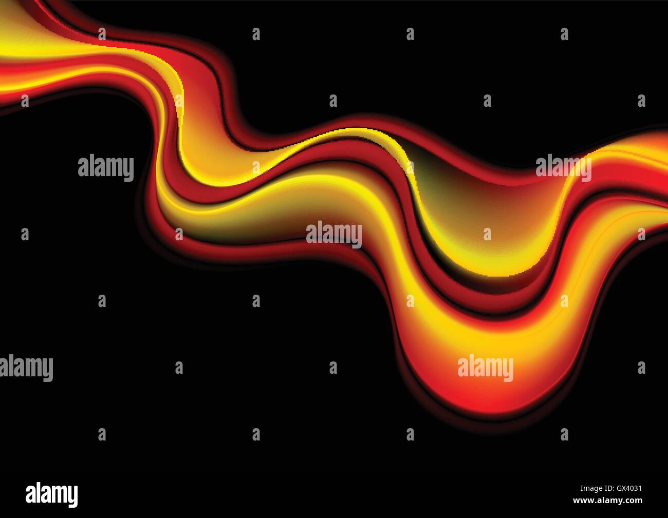 Glowing abstract waves on black background. Vector graphic design Stock ...
