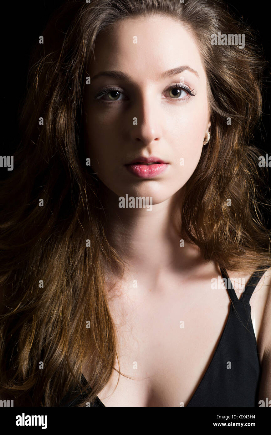 Serious beautiful young woman staring Stock Photo