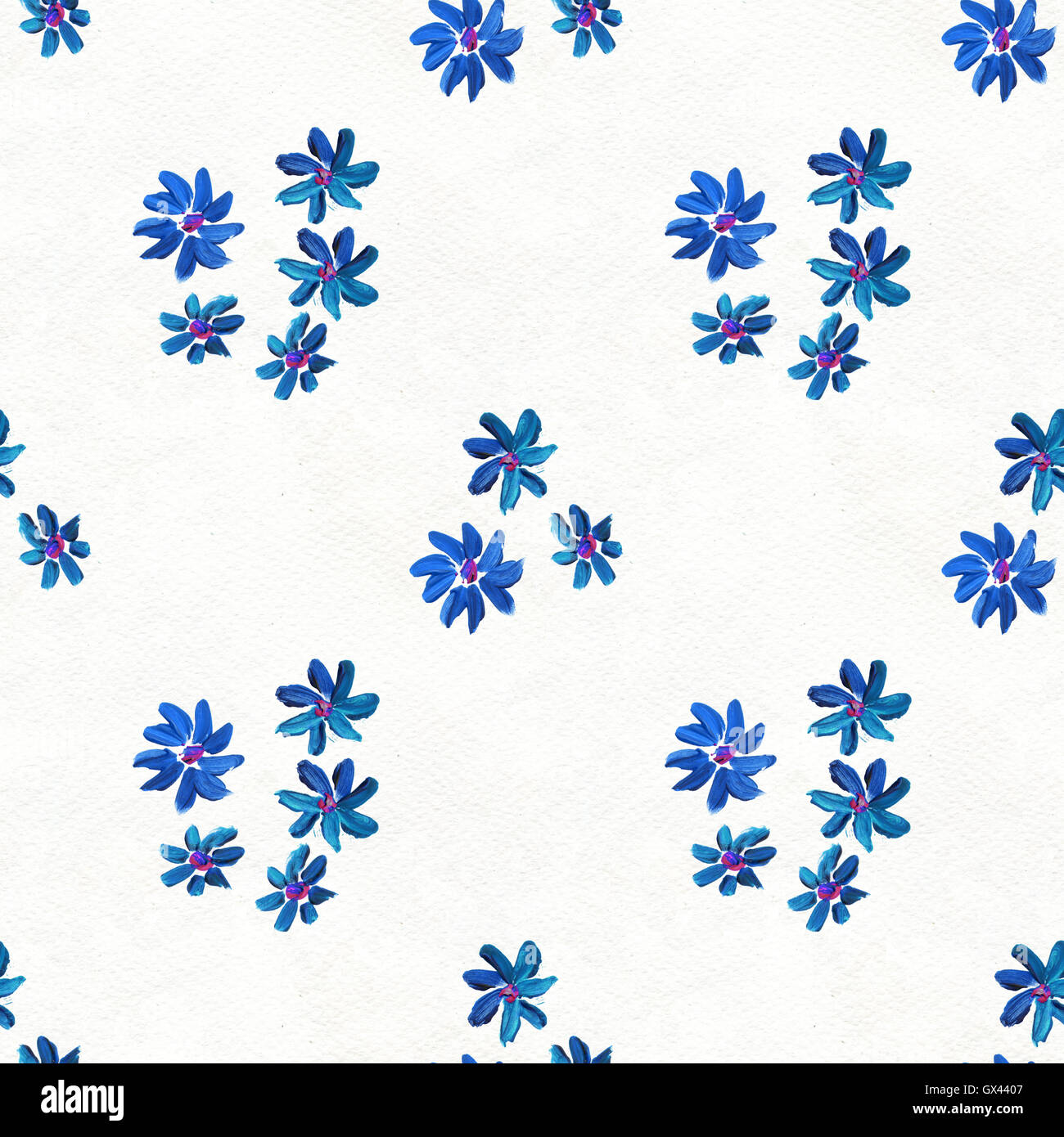 Seamless pattern with blue flowers Stock Photo - Alamy