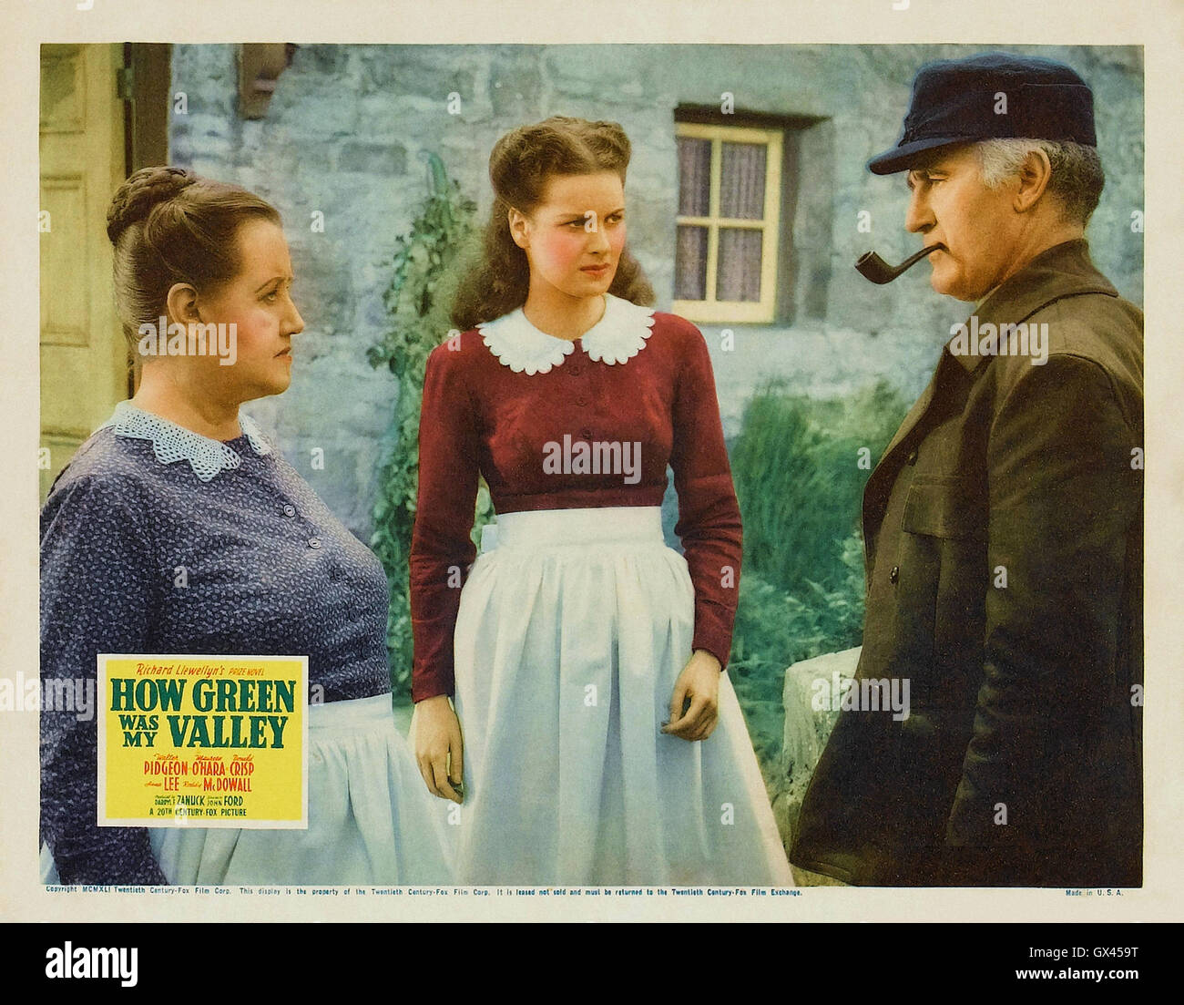 Walter Pidgeon, Maureen O'Hara, Anna Lee, Donald Crisp - HOW GREEN WAS MY VALLEY - 1941 -  Directed by John Ford - Movie Poster Stock Photo