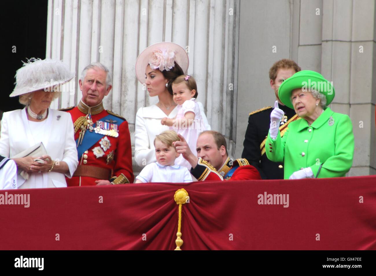 Trooping The Colour London Saturday 11th June 2016 The Royal Family On The Balcony Of Buckingham Palace George Charlotte Stock Photo Alamy
