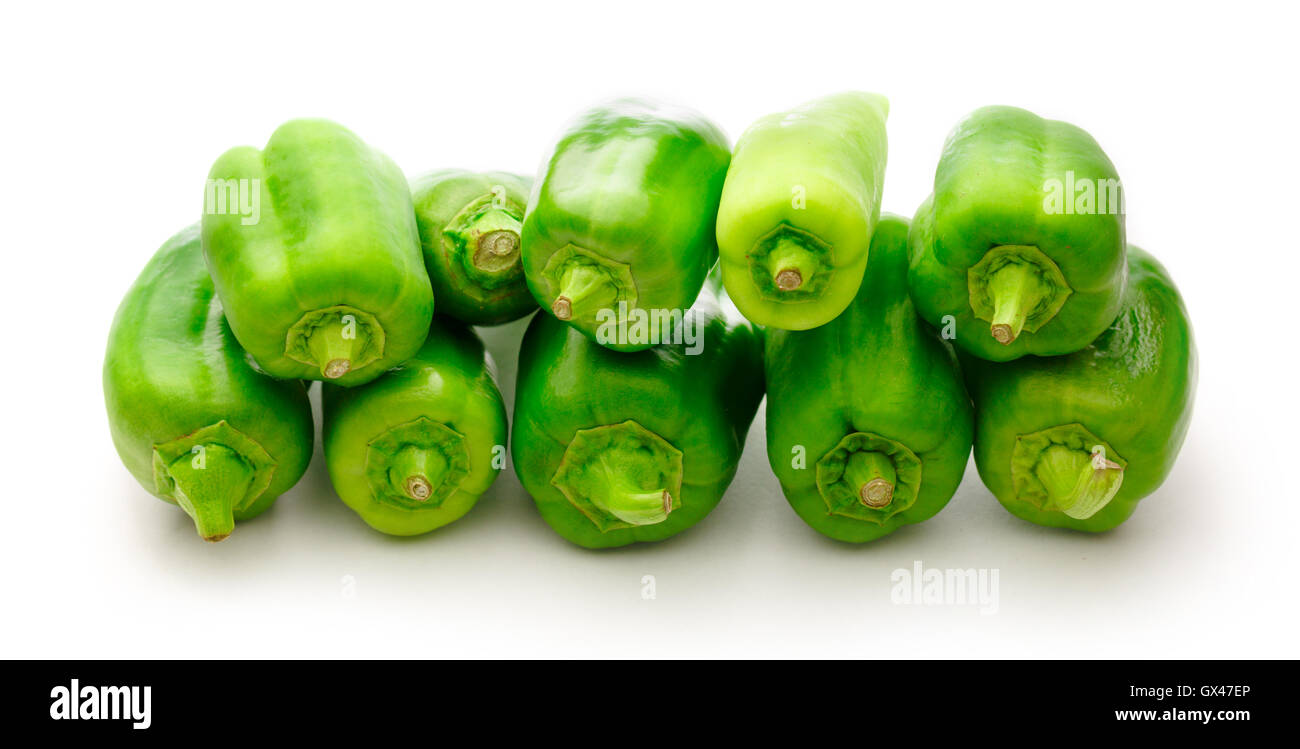 Green paprika pepper on the white background Stock Photo Alamy