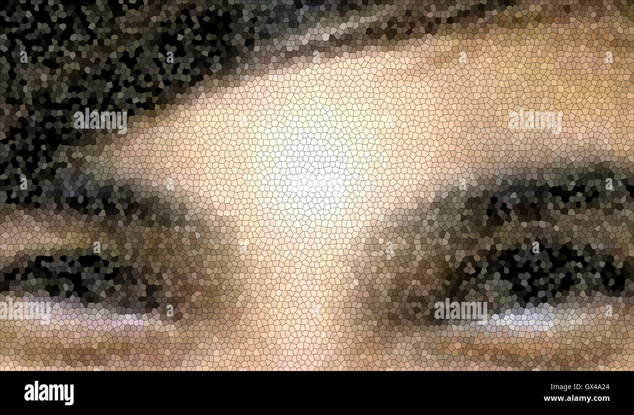 Mosaic pixel face. Stock Photo