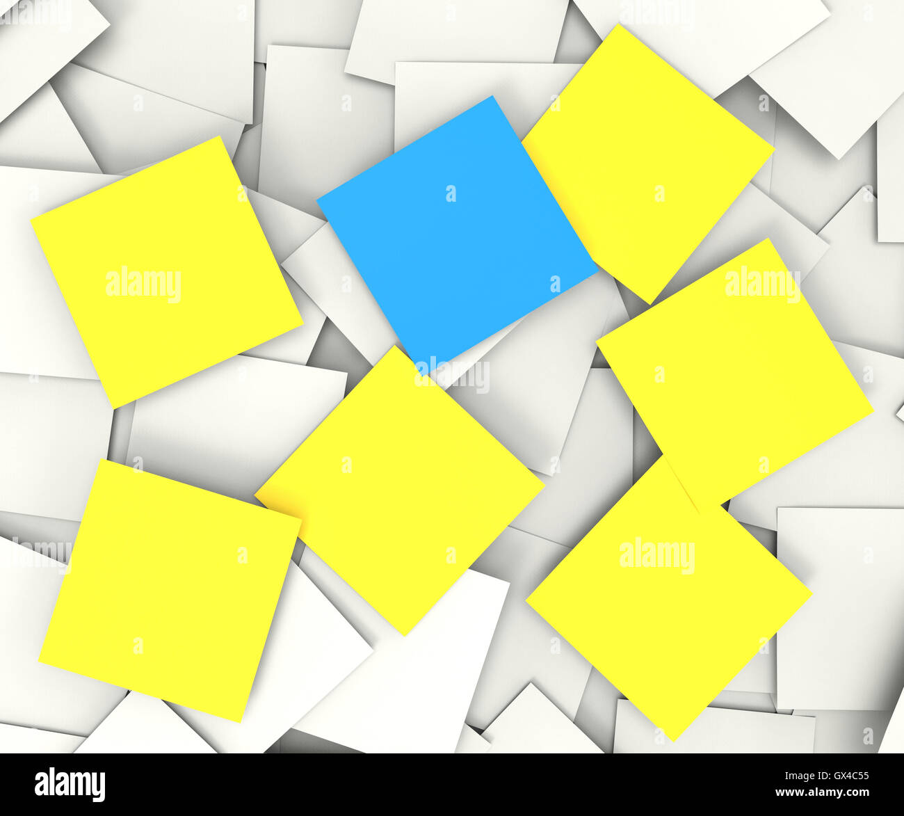 Blank Post It Notes Shows Copyspace Messages And Notices Stock Photo ...