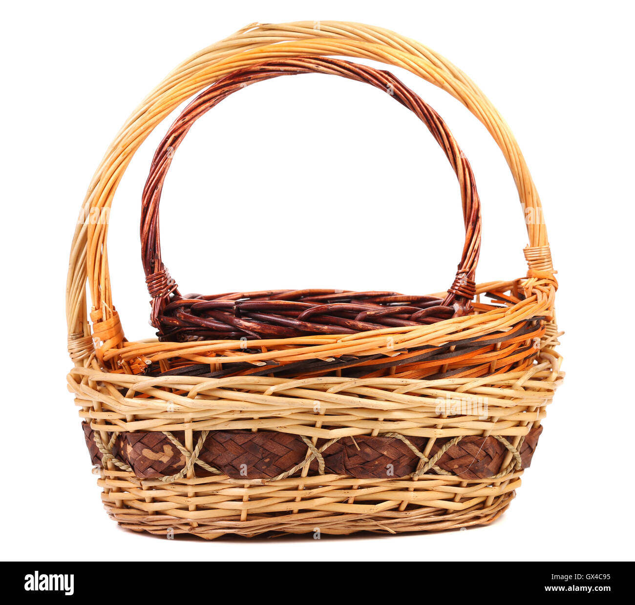 Vintage weave wicker baskets Stock Photo Alamy