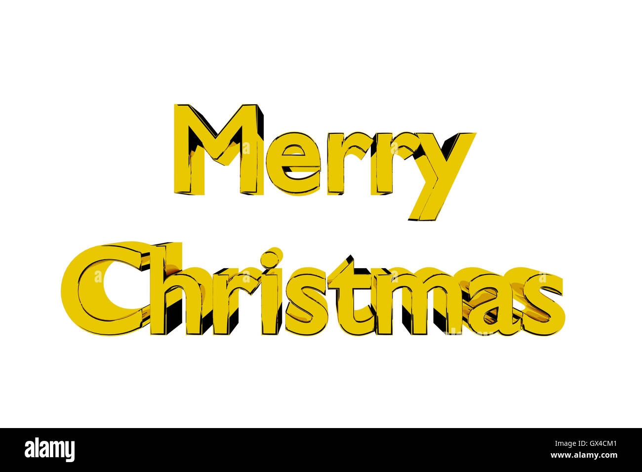 Golden Merry Christmas lettering Stock Photo - Alamy
