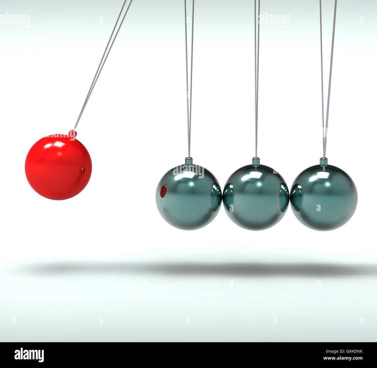 Newton Cradle Shows Energy And Action Stock Photo Alamy