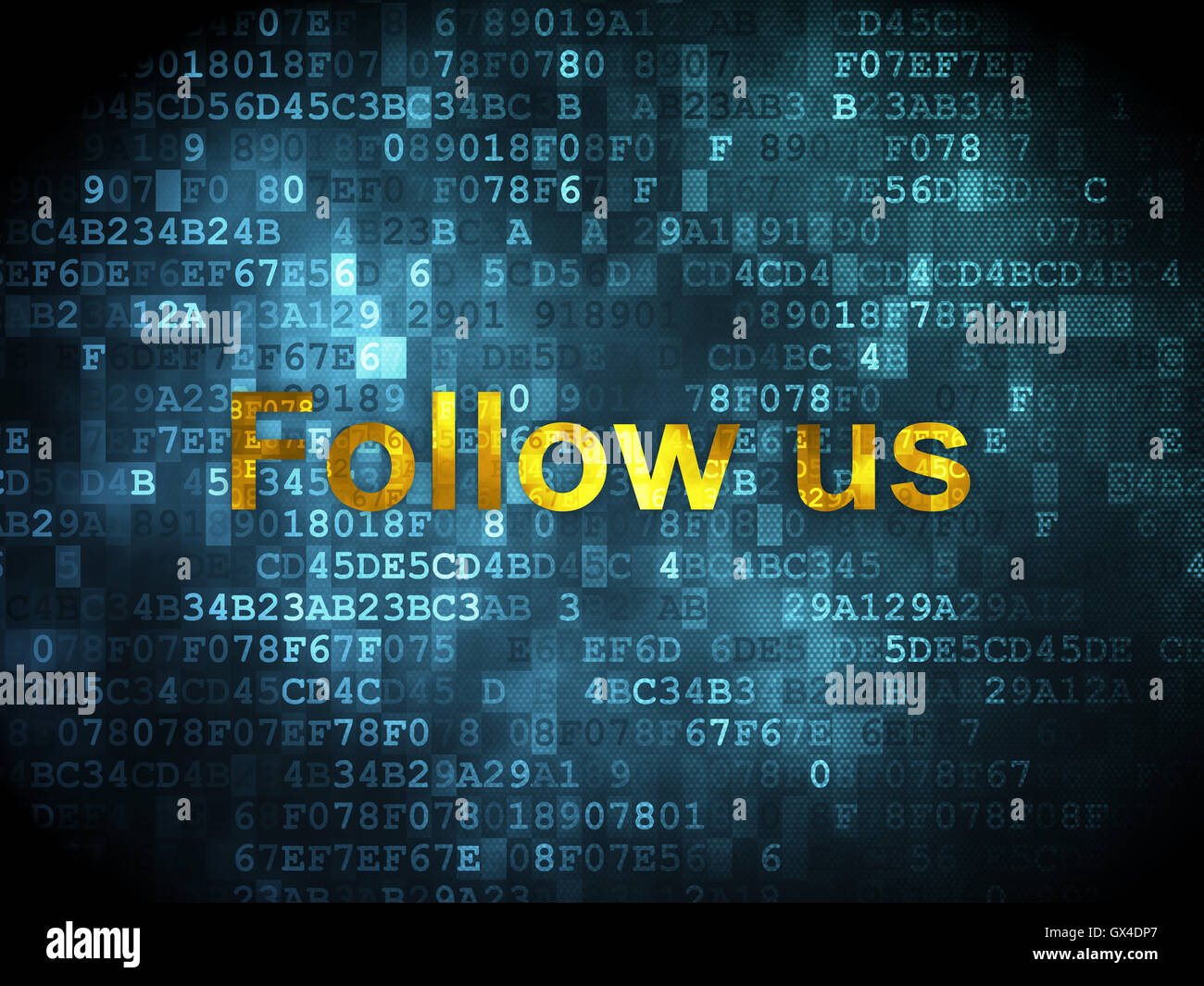 Social network concept: Follow us on digital background Stock Photo - Alamy