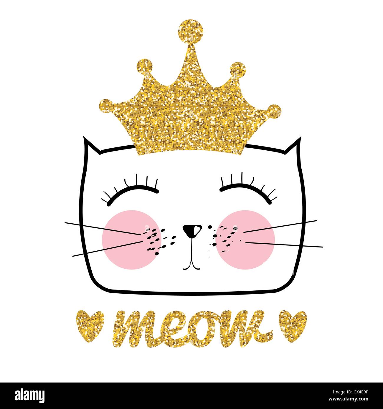 Cute hand drawn cat crown hi-res stock photography and images - Alamy