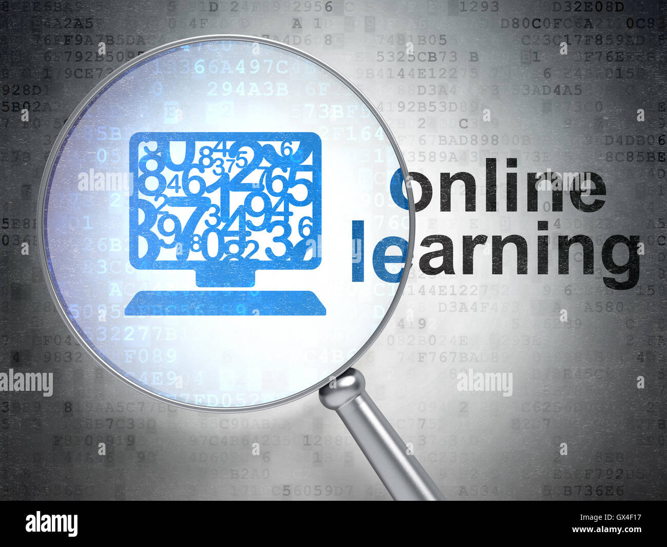 Computer Learning Online Learning Education concept: Computer Pc and Online Learning with optical Stock ...